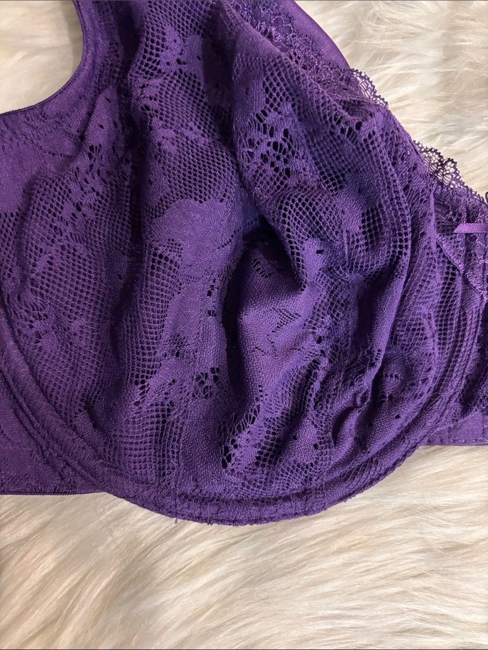 Cacique Deep Purple Lace Underwire Bra - Picture 3 of 5